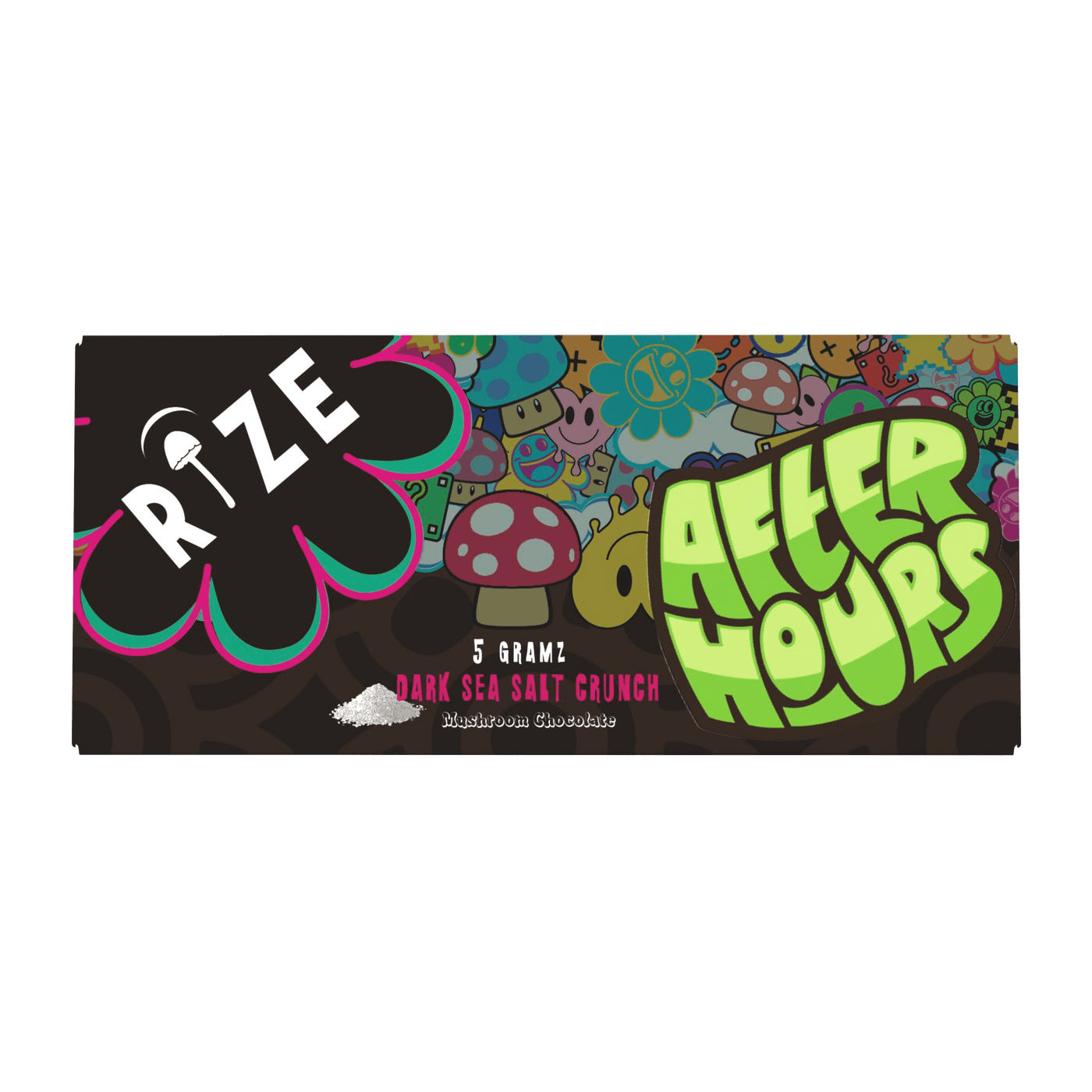 After Hours Mushroom Chocolate - Dark Sea Salt Crunch - Front Label
