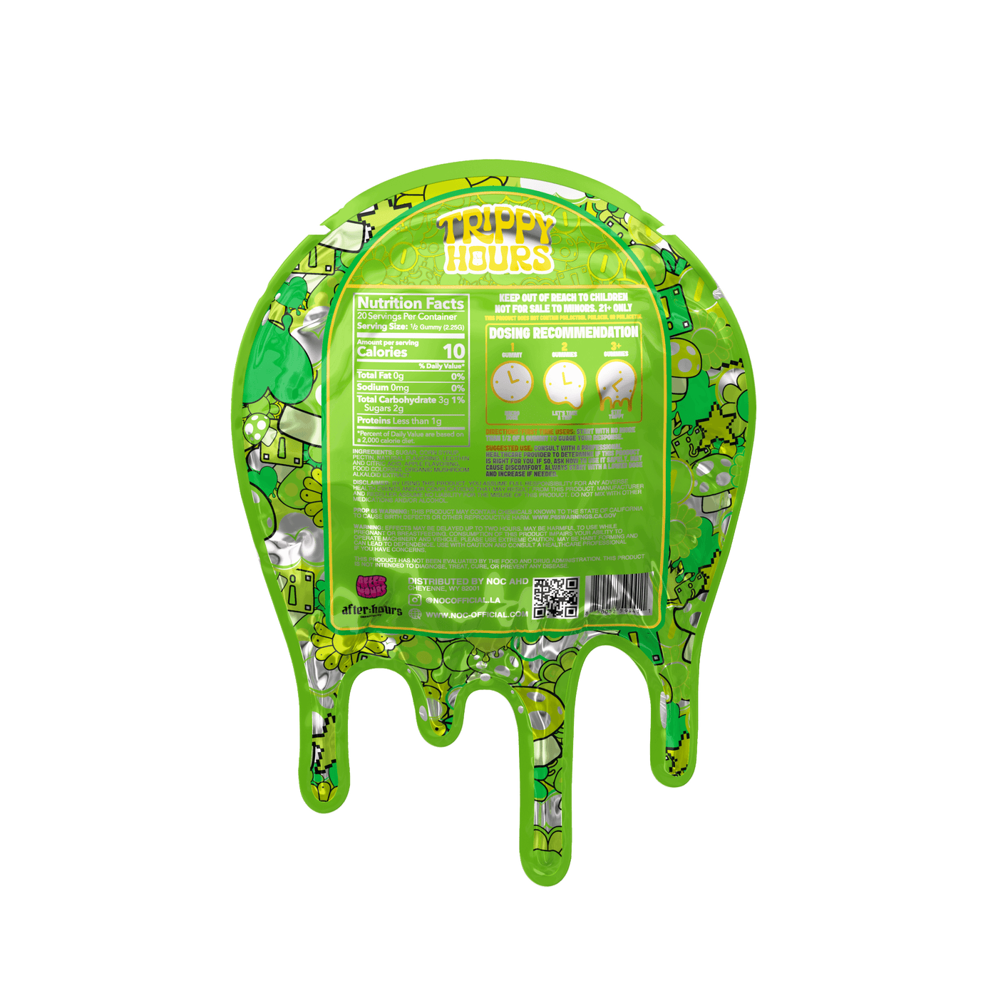 After Hours Mushroom Gummies - Green Apple - Back Label